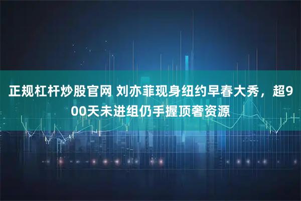 正规杠杆炒股官网 刘亦菲现身纽约早春大秀，超900天未进组仍手握顶奢资源